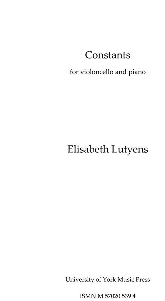Elisabeth Lutyens: Constants Op.110: Cello mit Begleitung