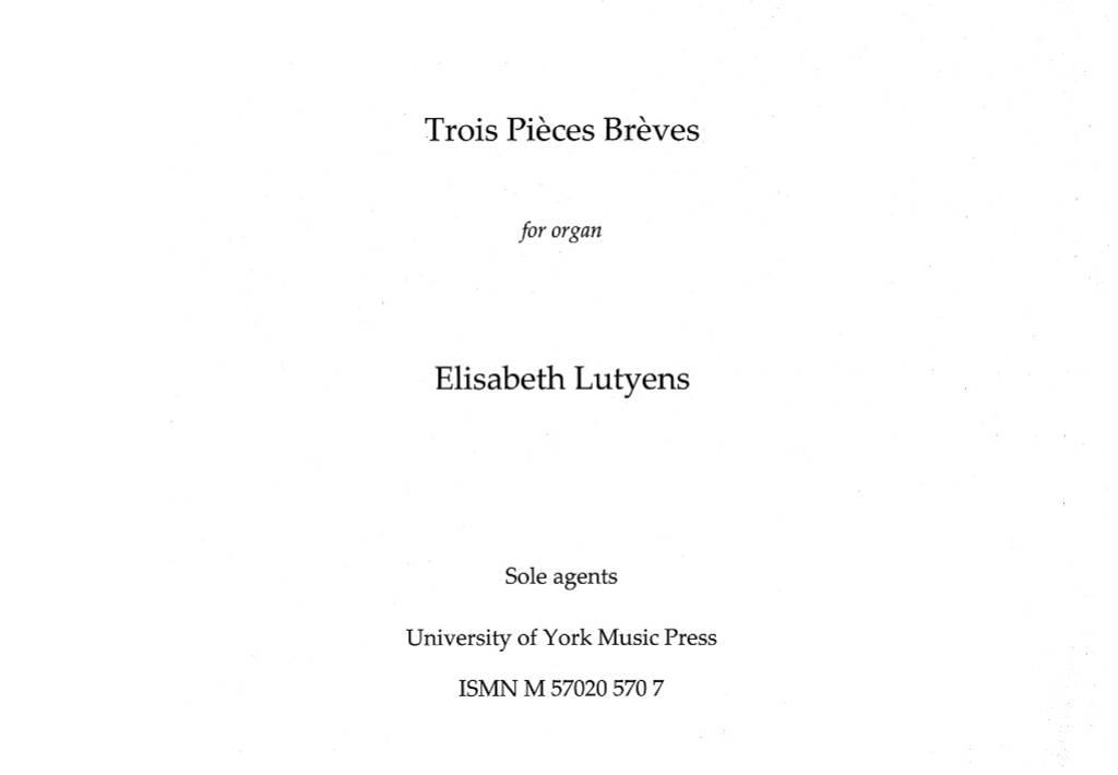 Trois Pieces Breves From Op.74: Orgel