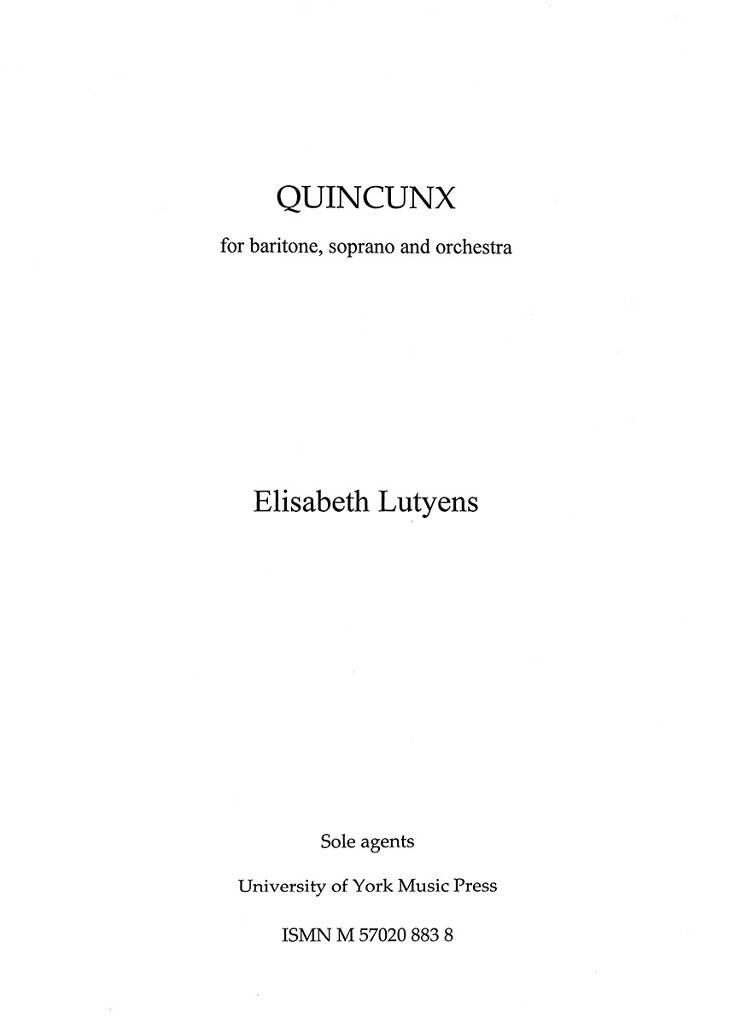 Elisabeth Lutyens: Quincunx Op.44: Orchester mit Gesang