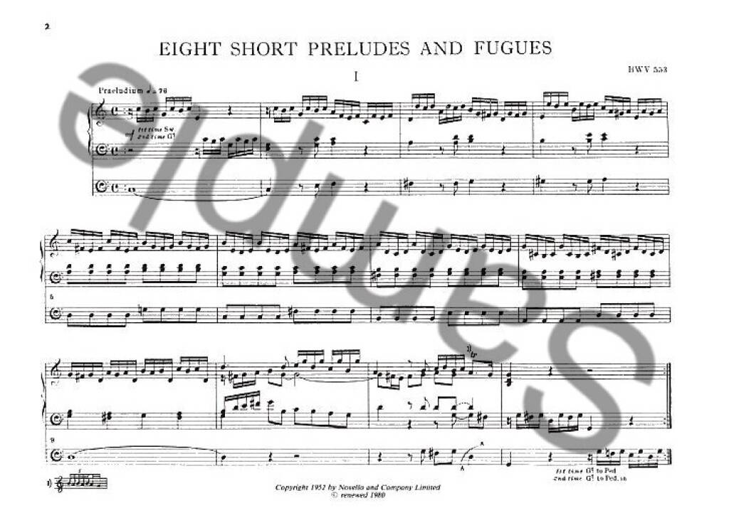 Johann Sebastian Bach: Organ Works Book 1: 8 Short Preludes & Fugues: Orgel