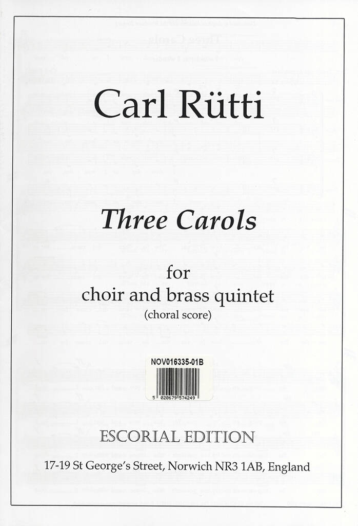 Carl Rütti: Three Carols (Choral Score): Gemischter Chor mit Begleitung