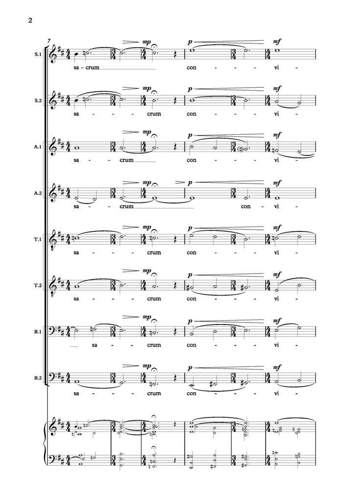 Richard Allain: O sacrum convivium: Gemischter Chor mit Klavier/Orgel