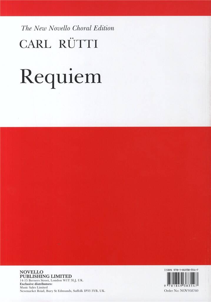 Carl Rütti: Requiem: Gemischter Chor mit Klavier/Orgel
