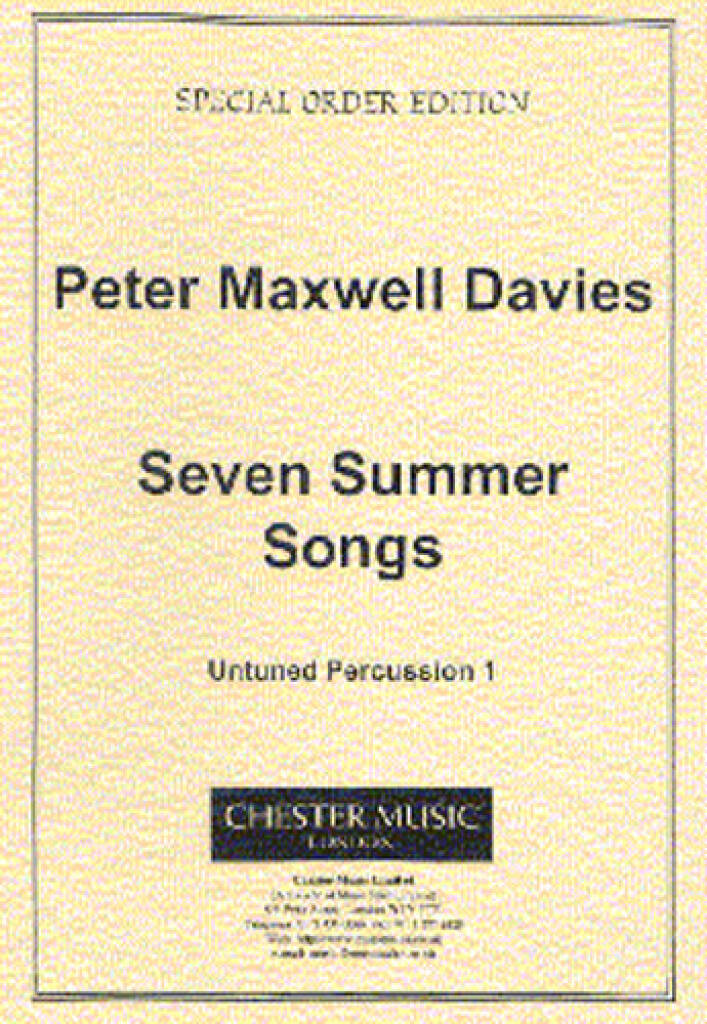 Peter Maxwell Davies: Seven Summer Songs - Untuned Percussion 1: Percussion Ensemble