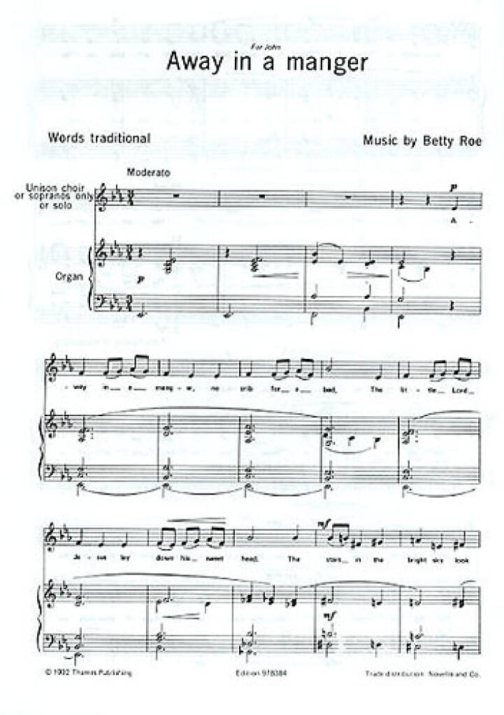 Betty Roe: Away In A Manger: Gemischter Chor mit Klavier/Orgel
