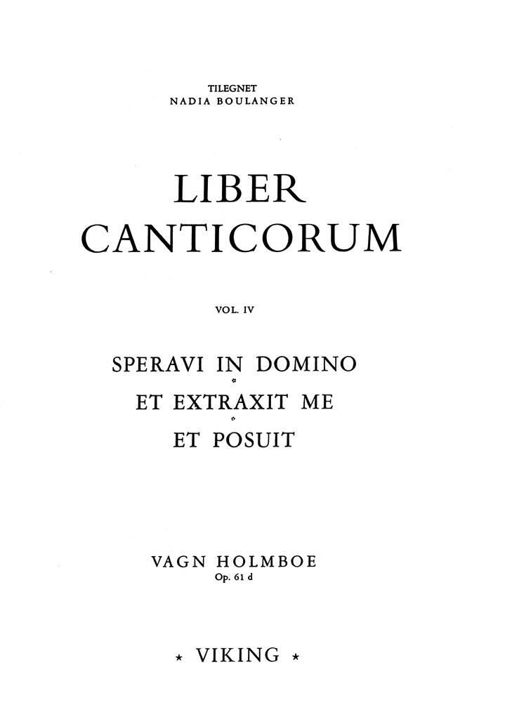 Vagn Holmboe: Speravi In Domino Op.61d: Gemischter Chor A cappella