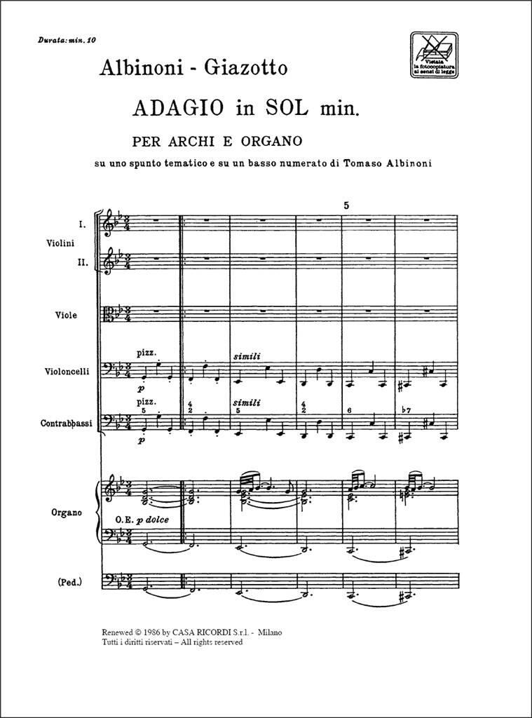 Remo Giazotto: Adagio in sol minore: Kammerensemble