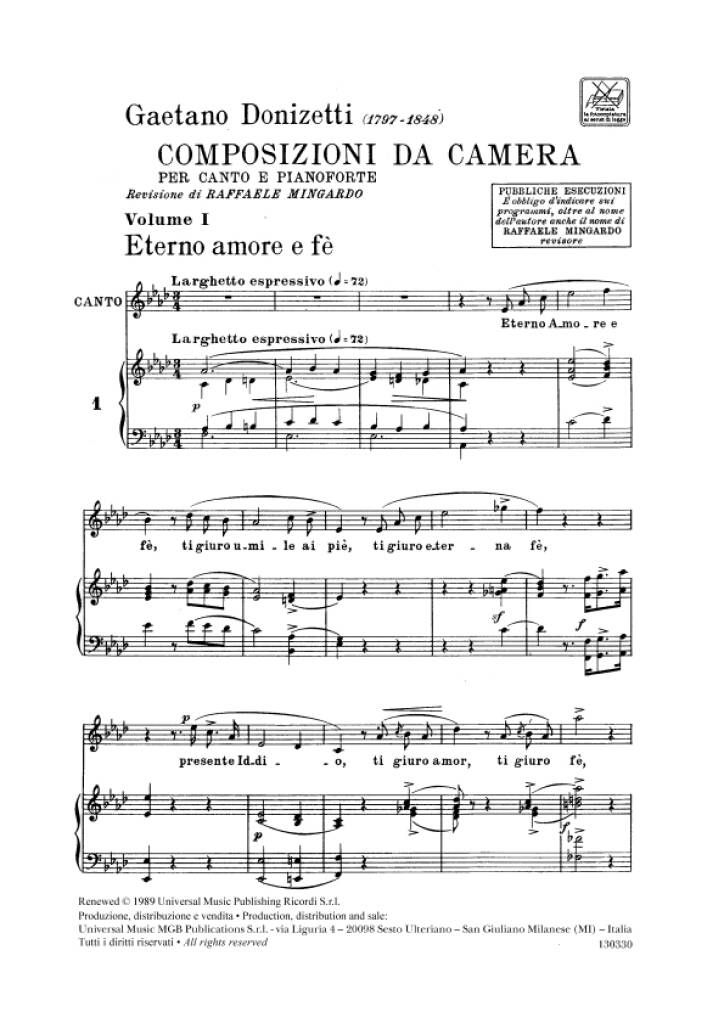 Gaetano Donizetti: Composizioni Da Camera Volume I: Gesang mit Klavier