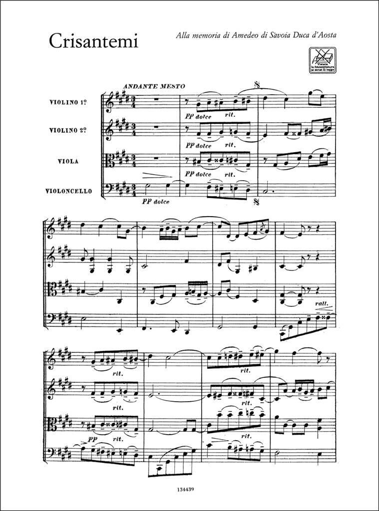 Giacomo Puccini: Chrysanthemums And Three Minuets: Streichquartett