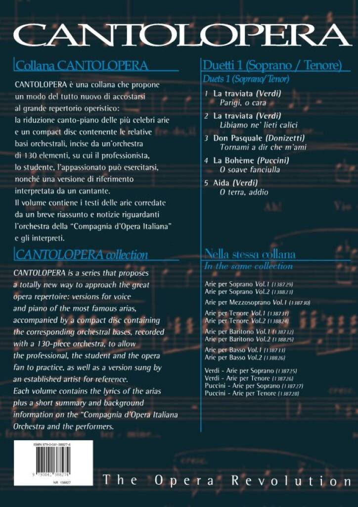 Cantolopera: Duetti Vol. 1 (Soprano E Tenore): Gesang mit Klavier