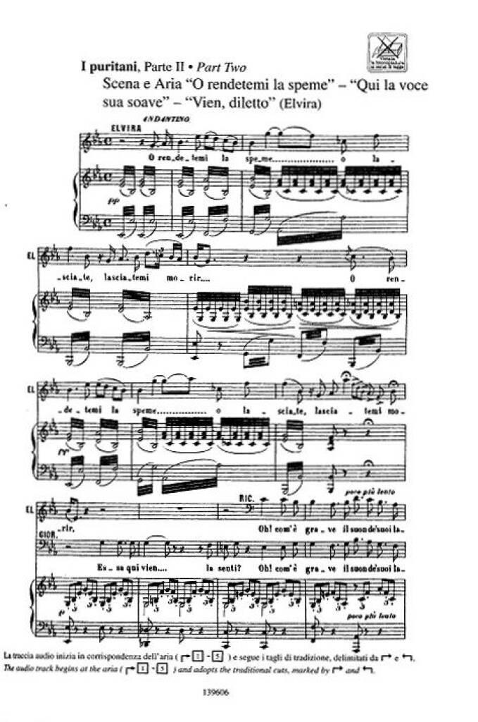 Vincenzo Bellini: Cantolopera: Bellini Arias for Soprano: Gesang mit Klavier