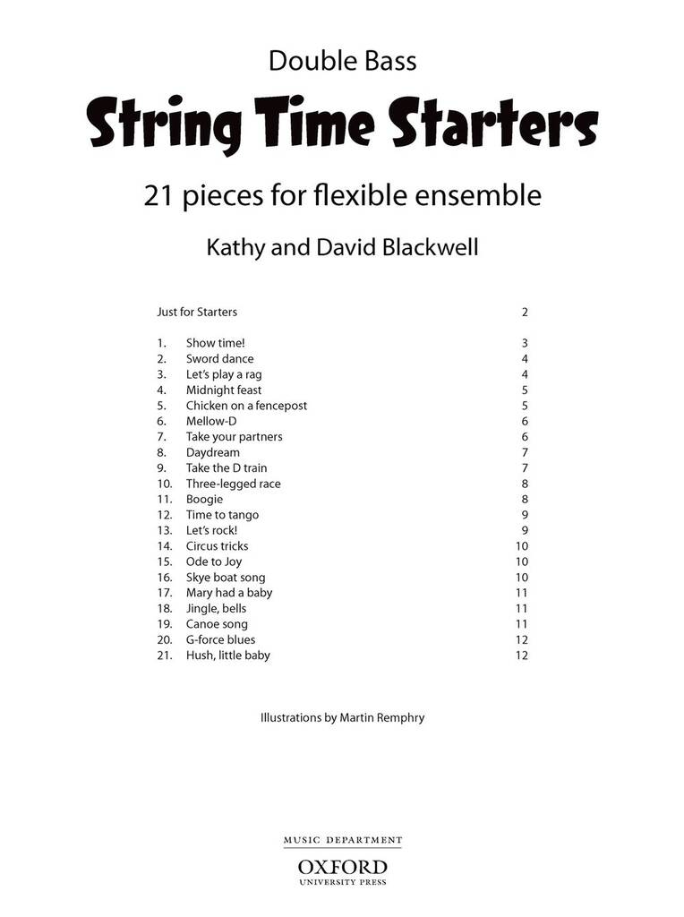 Kathy Blackwell: String Time Starters Double Bass: (Arr. David Blackwell): Kontrabass Solo