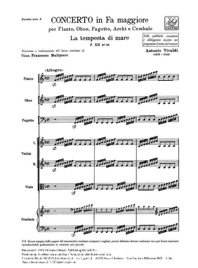 Antonio Vivaldi: Concerto in Fa: Kammerensemble