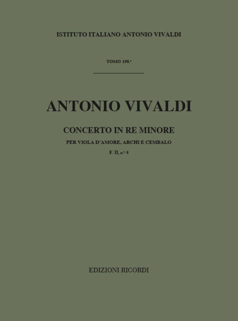 Antonio Vivaldi: Concerto Per Viola D'Amore, Archi E B.C. In Re Min: Kammerorchester