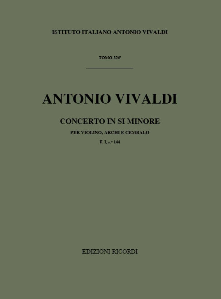 Antonio Vivaldi: Concerto in Si minore (b minor) Rv 384: Streichorchester mit Solo
