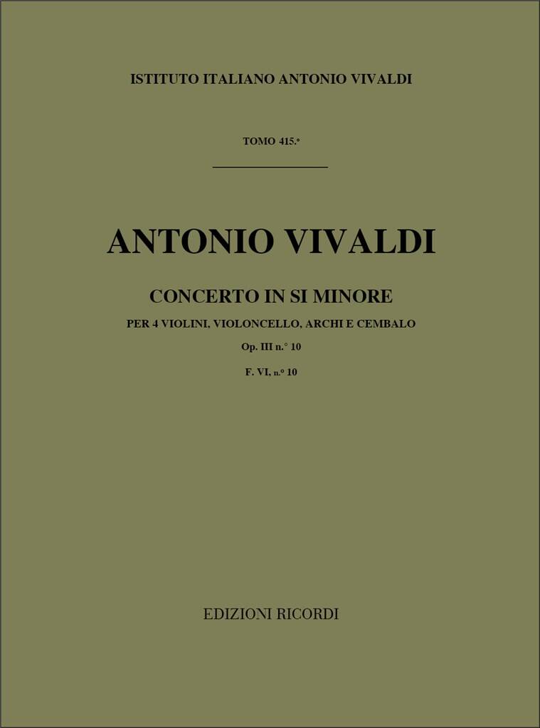 Antonio Vivaldi: Concerto In Si Minore Op. III N. 10 RV 580: Violinensemble