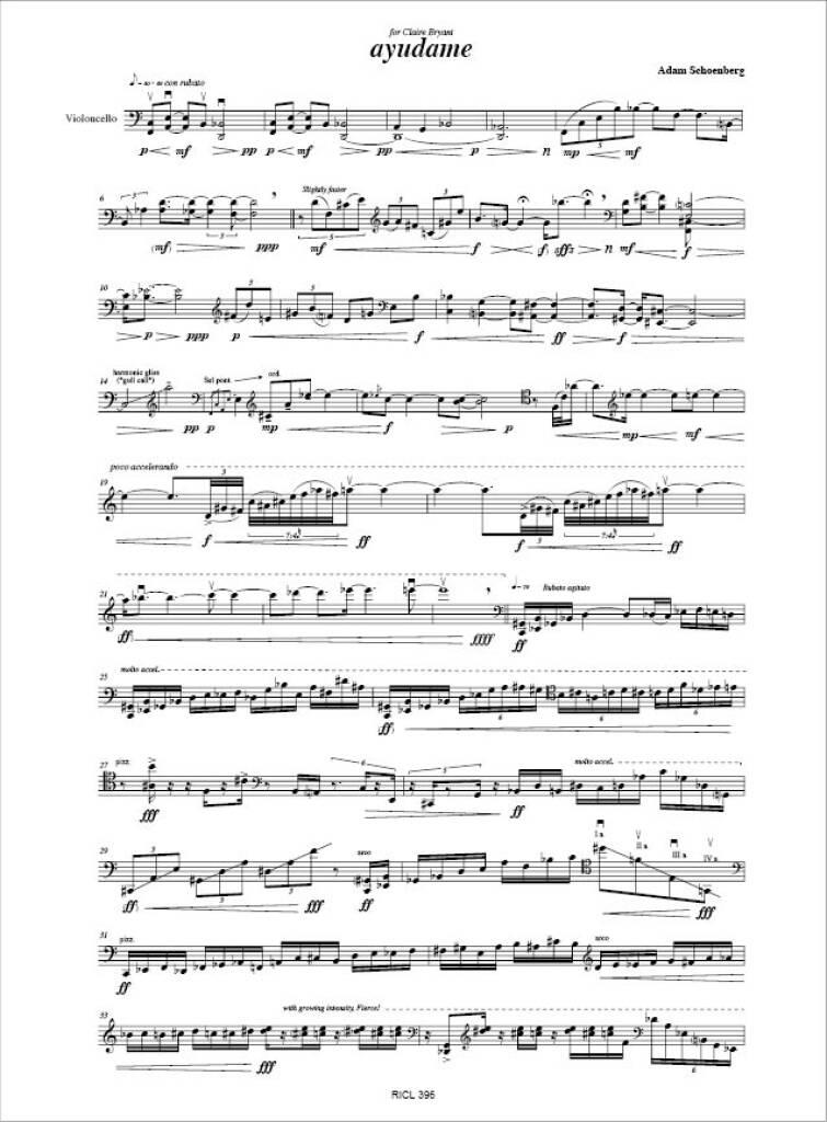 Adam Schoenberg: Ayudame: Cello Solo