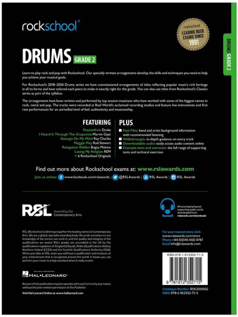 Rockschool Drums Grade 2 (2018)