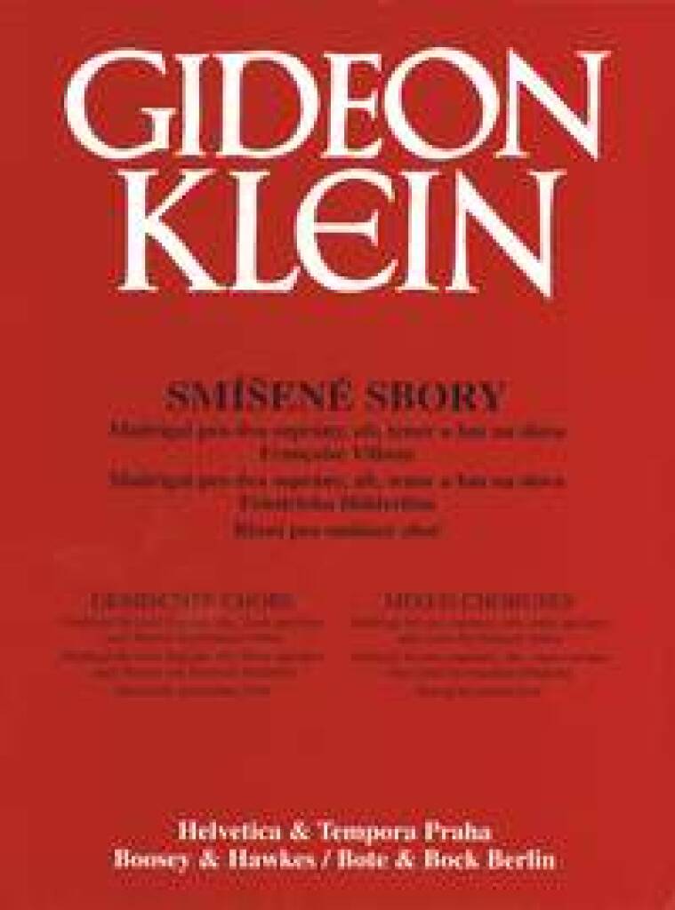 Gideon Klein: Two Madrigals: Gemischter Chor A cappella