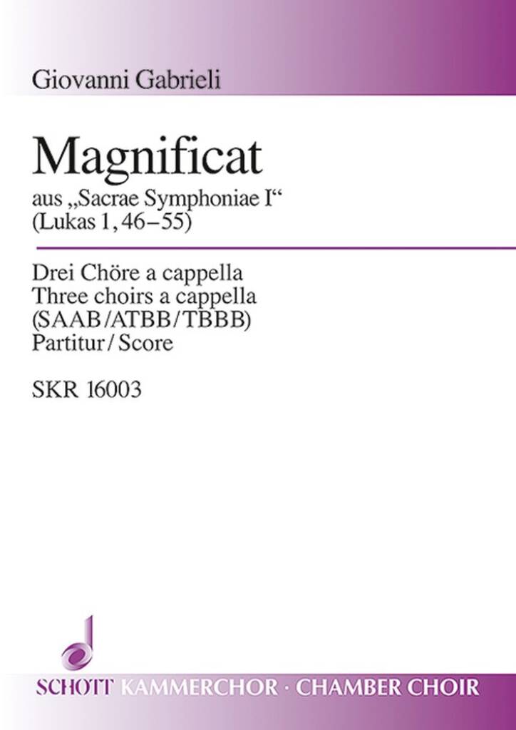 Giovanni Gabrieli: Sacrae Symphoniae I: Gemischter Chor mit Begleitung