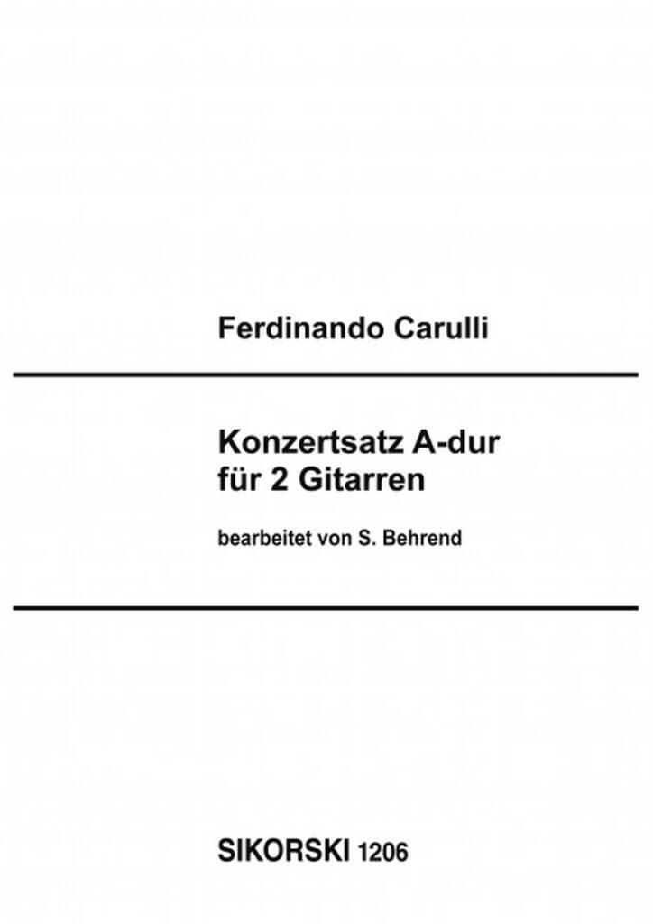 Ferdinando Carulli: Konzertsatz: Gitarre Duett