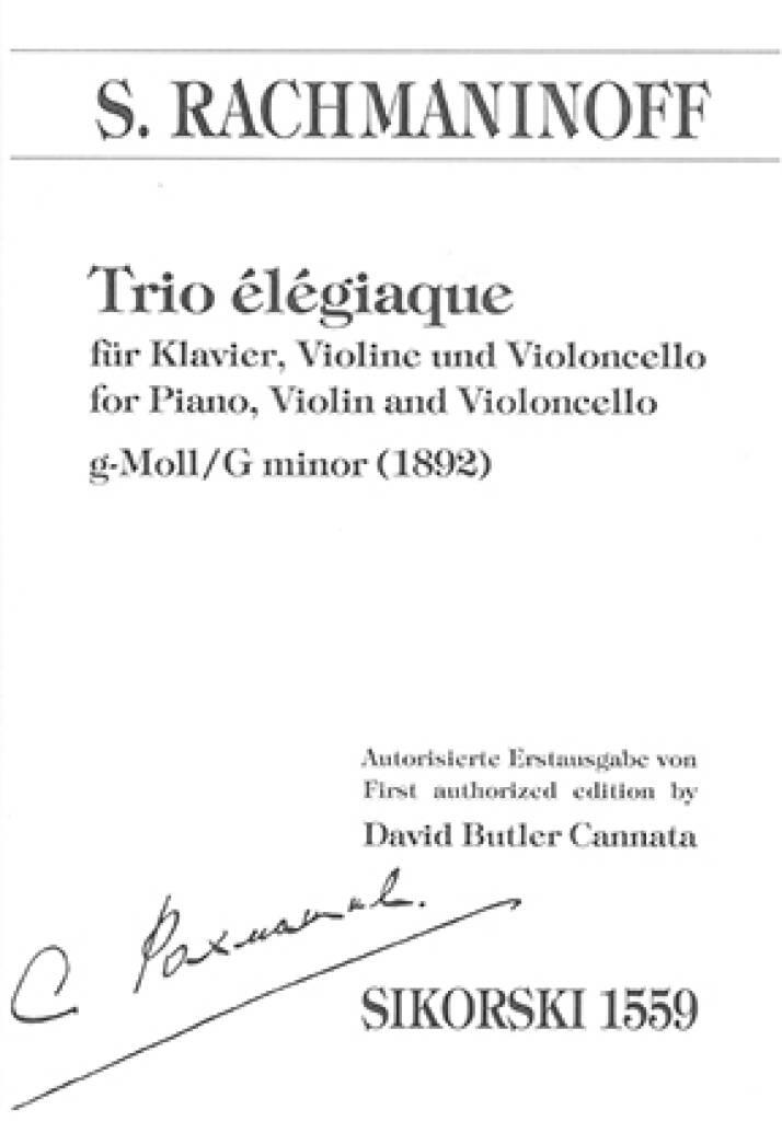 Sergei Rachmaninov: Trio Elegiaque In G Minor: Kammerensemble