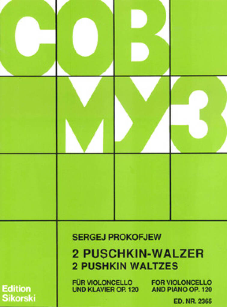 Sergei Prokofiev: 2 Puschkin-Walzer: (Arr. David Geringas): Cello mit Begleitung