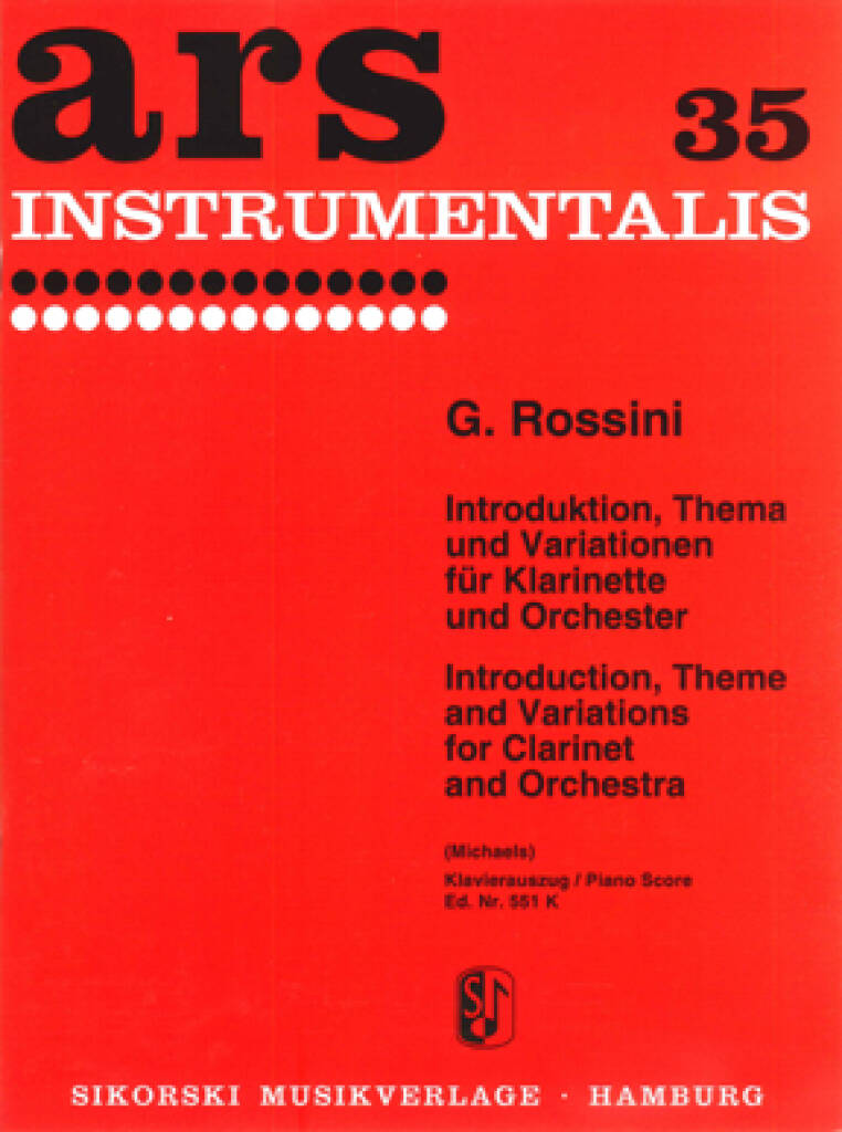 Gioachino Rossini: Introduction, Theme and Variations - Piano Score: Orchester mit Solo