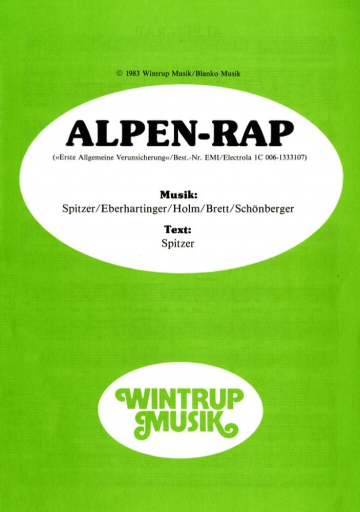Alpen-Rap: (Arr. Erich Sendel): Gesang mit Klavier
