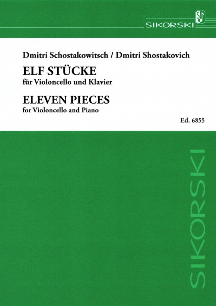 Dimitri Shostakovich: 11 Stuckefur Violoncello Und Klavier: Cello mit Begleitung