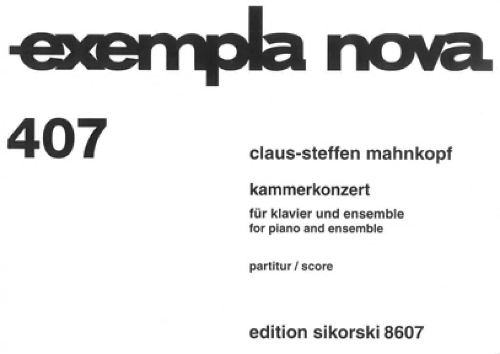 Claus-Steffen Mahnkopf: Kammerkonzert: Kammerensemble
