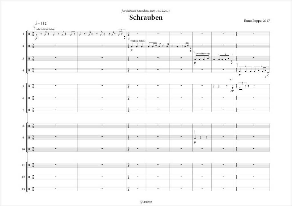 Enno Poppe: Schrauben: Percussion Ensemble