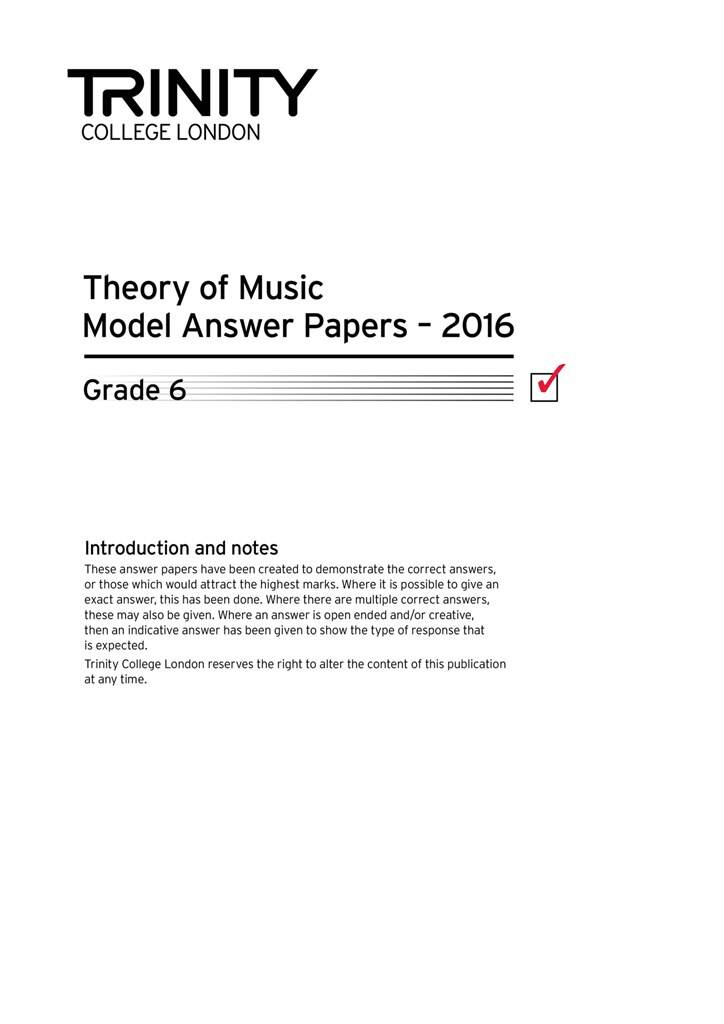 Theory Model Answer Papers Grade 6 2016