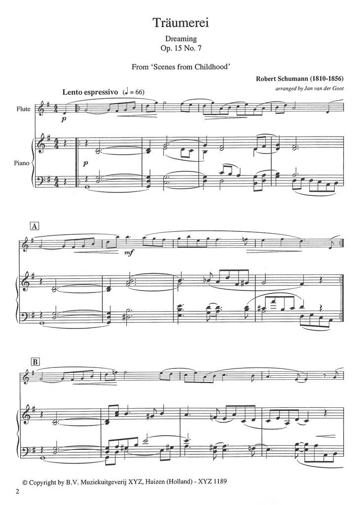 Robert Schumann: Traumerei: Flöte mit Begleitung