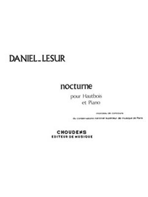 M. Daniel-Lesur: Nocturne: Oboe mit Begleitung