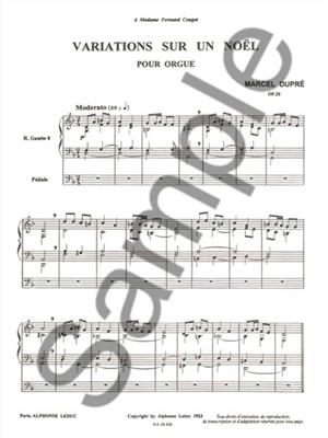 Marcel Dupré: Variations Sur un Noël pour grand-orgue, Op.20: Orgel