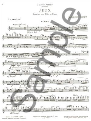Jacques Ibert: Jeux - Sonatine pour flûte (ou violon) et piano: Kammerensemble