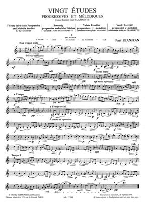 Paul Jeanjean: 20 Etudes Progressives & Melodiques 1: Klarinette Solo