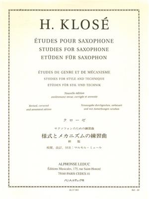 Hyacinthe-Eléonore Klosé: Etudes Genre & Mecanisme: Saxophon