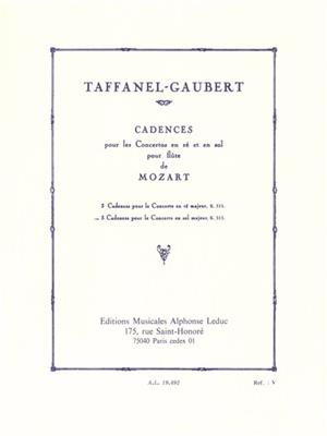 Wolfgang Amadeus Mozart: 3 Cadences For Mozart's Flute Concerto In G major: Flöte mit Begleitung