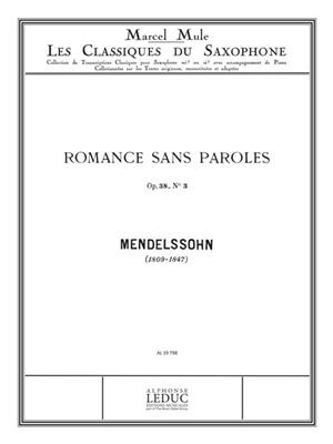 Felix Mendelssohn Bartholdy: Romance sans Paroles No.3 (Classiques No.60): Altsaxophon mit Begleitung