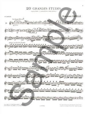 Capelle: 20 Grandes Etudes Vol. 2 - Etudes 11 A 20: Saxophon