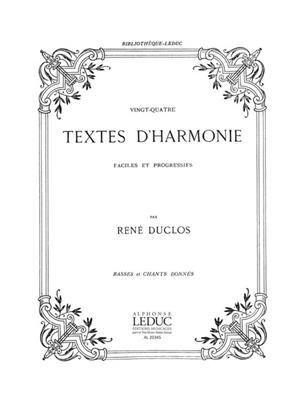24 Textes D'harmonie Faciles Et Progressifs Basses
