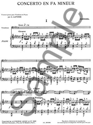 Georg Friedrich Händel: Concerto en Fa mineur: Posaune mit Begleitung