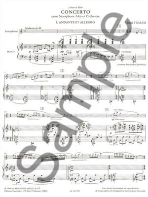 Henri Tomasi: Concerto pour saxophone alto et orchestre: Altsaxophon mit Begleitung