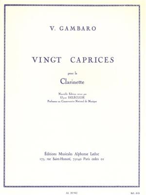 Vincenzo Gambaro: Vingt Caprices pour la Clarinette: Klarinette Solo