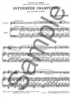 Philippe Gaubert: Intermède champêtre: Oboe mit Begleitung