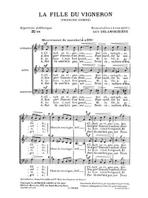 Guy Delamorinière: Repertoire Folklorique No68 La Fille Du Vigneron: Gemischter Chor mit Begleitung