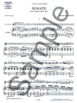 Pierre-Max Dubois: Sonata For Alto Saxophone And Piano: Saxophon