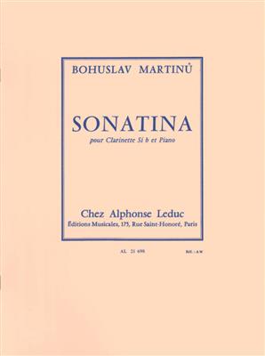 Bohuslav Martinu: Sonatina pour Clarinette et Piano: Klarinette mit Begleitung